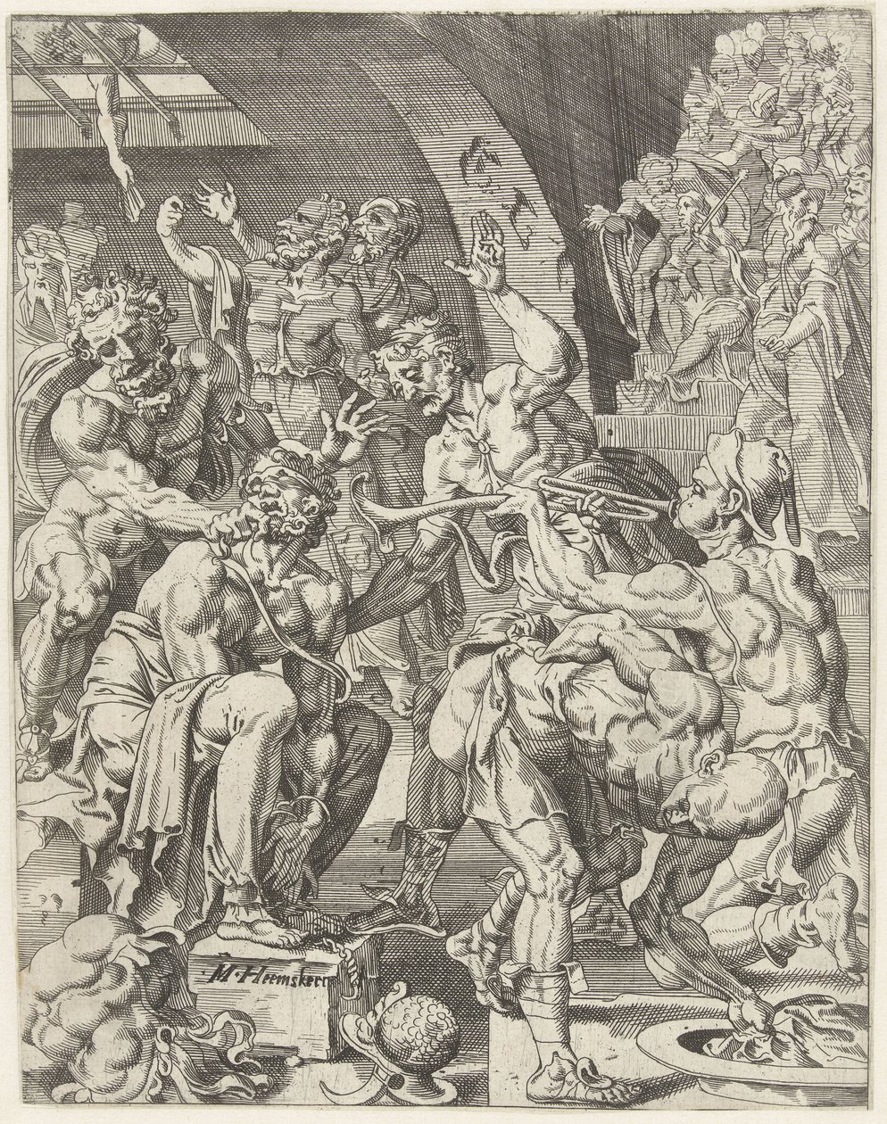 Naśmiewanie się z Chrystusa Upadek i odkupienie ludzkości przez życie i mękę Chrystusa (tytuł serii) autorstwa Dirck Volckertsz. Coornhert (attributed to)