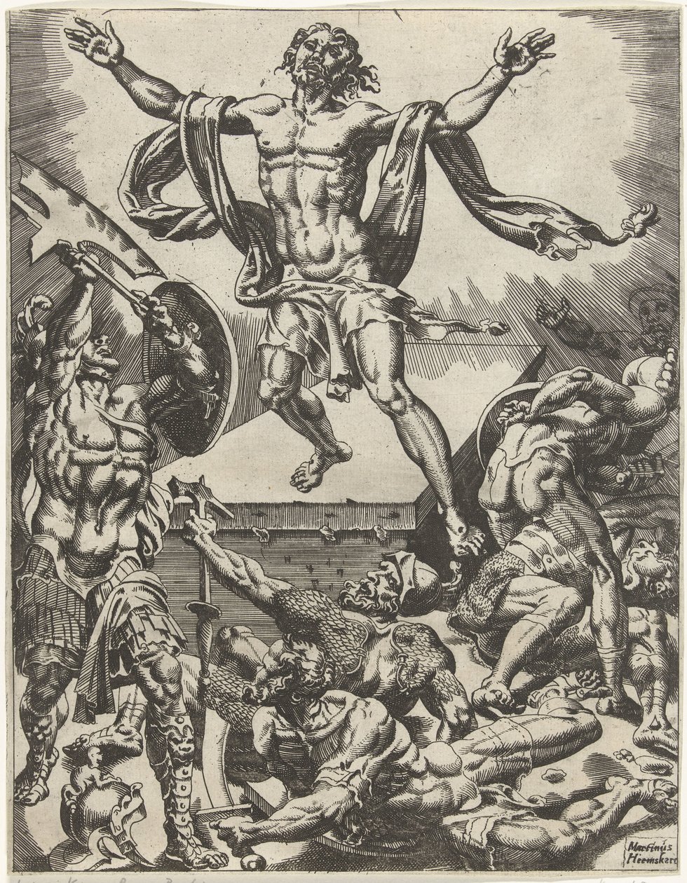 Zmartwychwstanie Chrystusa Upadek i odkupienie ludzkości przez życie i mękę Chrystusa (tytuł serii) autorstwa Dirck Volckertsz. Coornhert (attributed to)