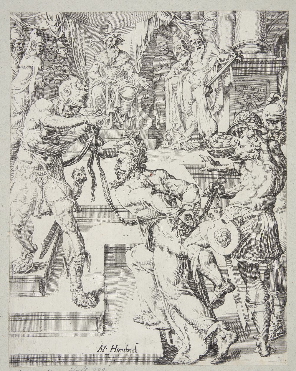 Chrystus przed Kajfaszem autorstwa Dirck Volckertsz. Coornhert