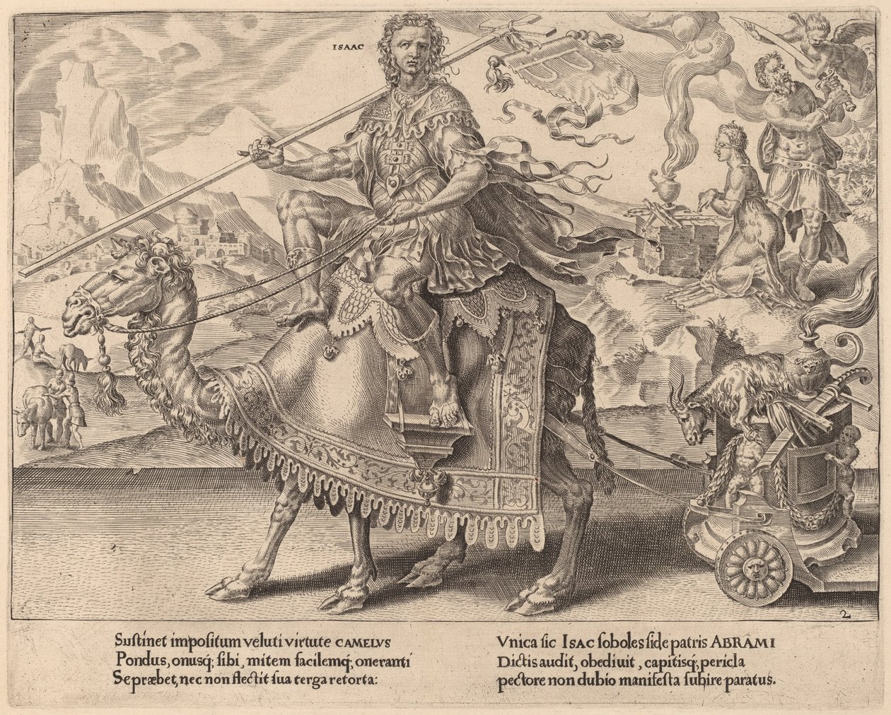 Triumf Izaaka autorstwa Dirck Volckertz Coornhert after Maerten van Heemskerck