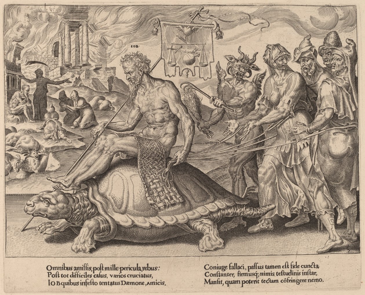 Triumf Hioba autorstwa Dirck Volckertz Coornhert after Maerten van Heemskerck