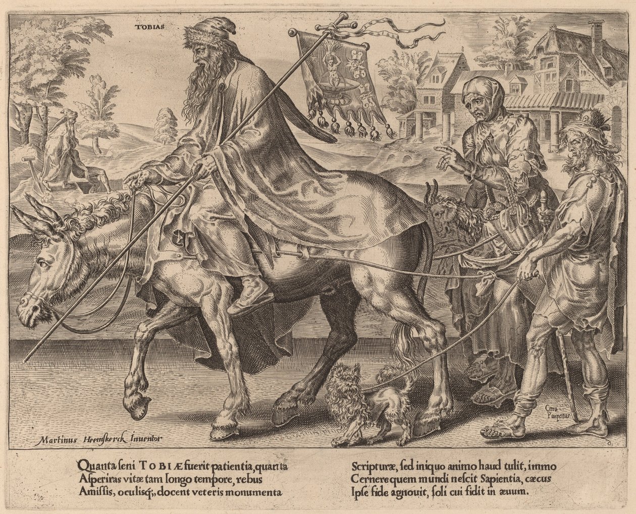 Triumf Tobiasza autorstwa Dirck Volckertz Coornhert after Maerten van Heemskerck