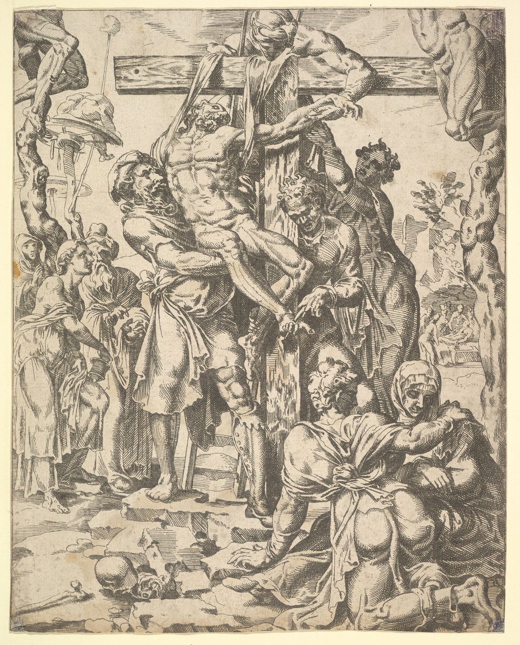 Zejście z krzyża, od upadku i zbawienia ludzkości przez życie i Pa…, 1548. autorstwa Dirck Volkertsen Coornhert