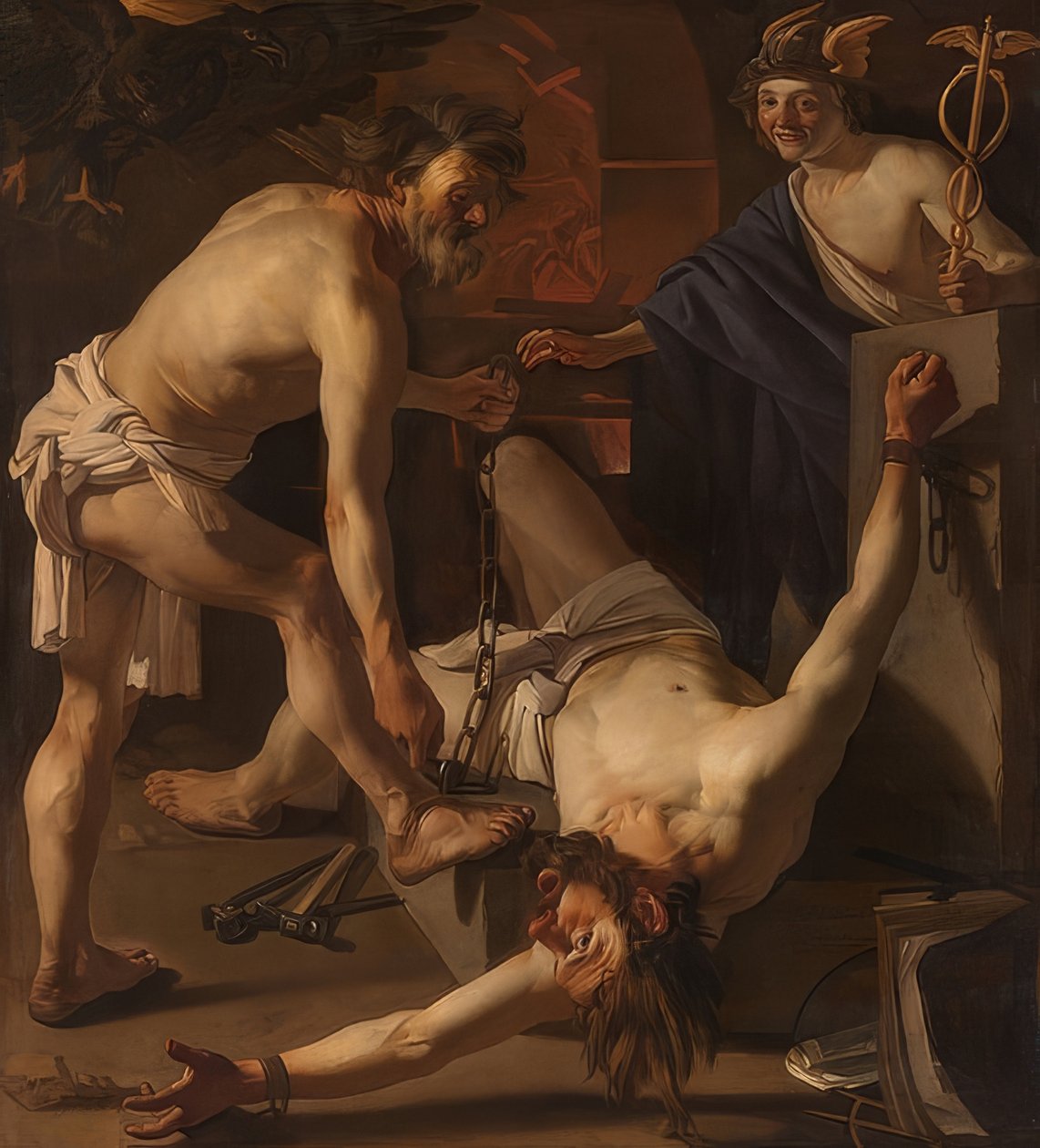 Prometeusz przykuty przez Wulkana. 1623 autorstwa Dirck van Baburen