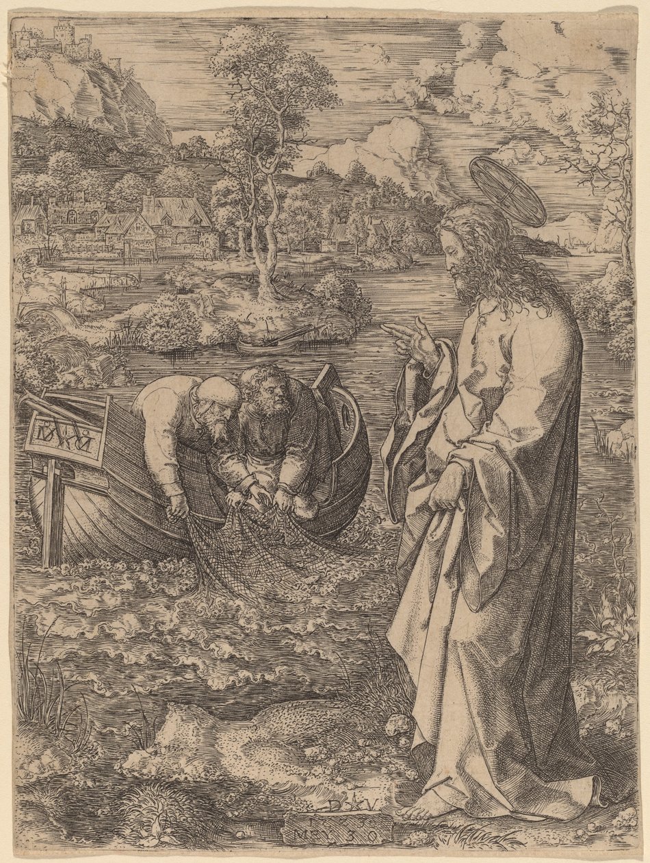 Chrystus wzywający Piotra autorstwa Dirk Jacobsz Vellert