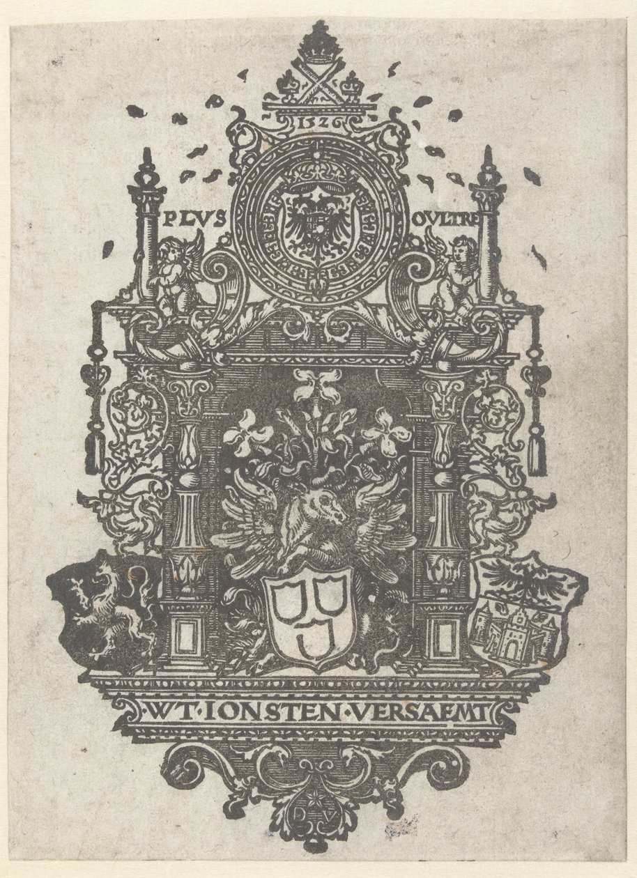 Herb antwerpskiej gildii św. Łukasza, 1526 autorstwa Dirk Jacobsz Vellert