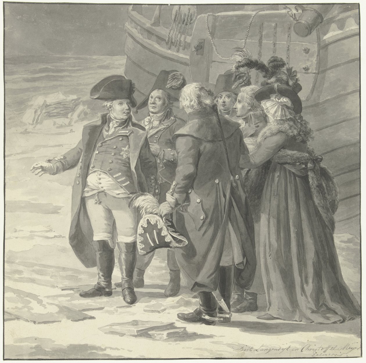 Wyjazd Wilhelma V do Anglii, 18 stycznia 1795 r. autorstwa Dirk Langendijk
