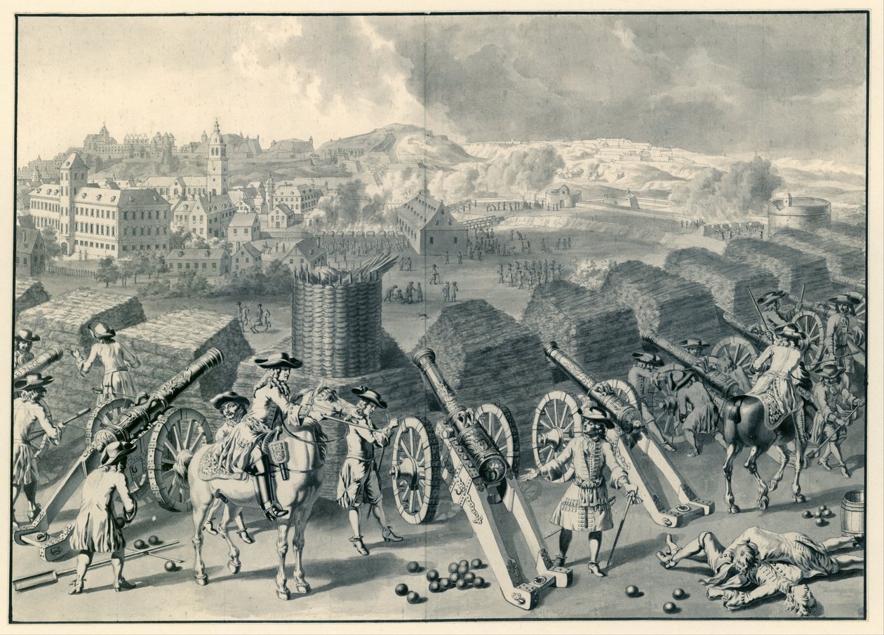Widok Namur od północy podczas oblężenia 1695 autorstwa Dirk Maas (possibly)