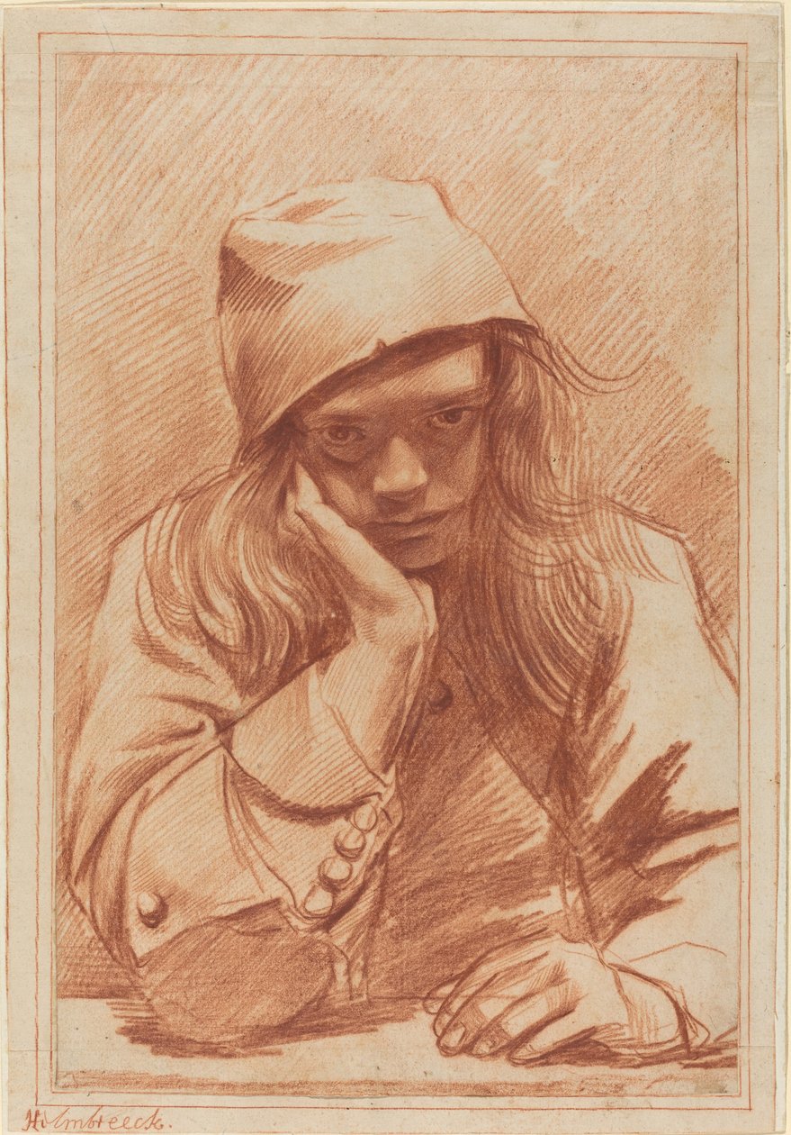 Autoportret, ok. 1633-96 (czerwona kreda) autorstwa Dirk Theodor Helmbrecker