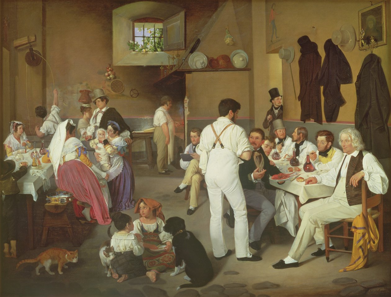 Duńscy artyści w Osteria la Gensola, Rzym, 1837 autorstwa Ditlev Conrad Blunck