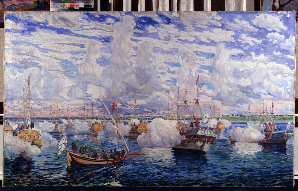 Flota Rosji Piotra I (znana jako Wielka autorstwa Dmitri Nikolayevich Kardovsky