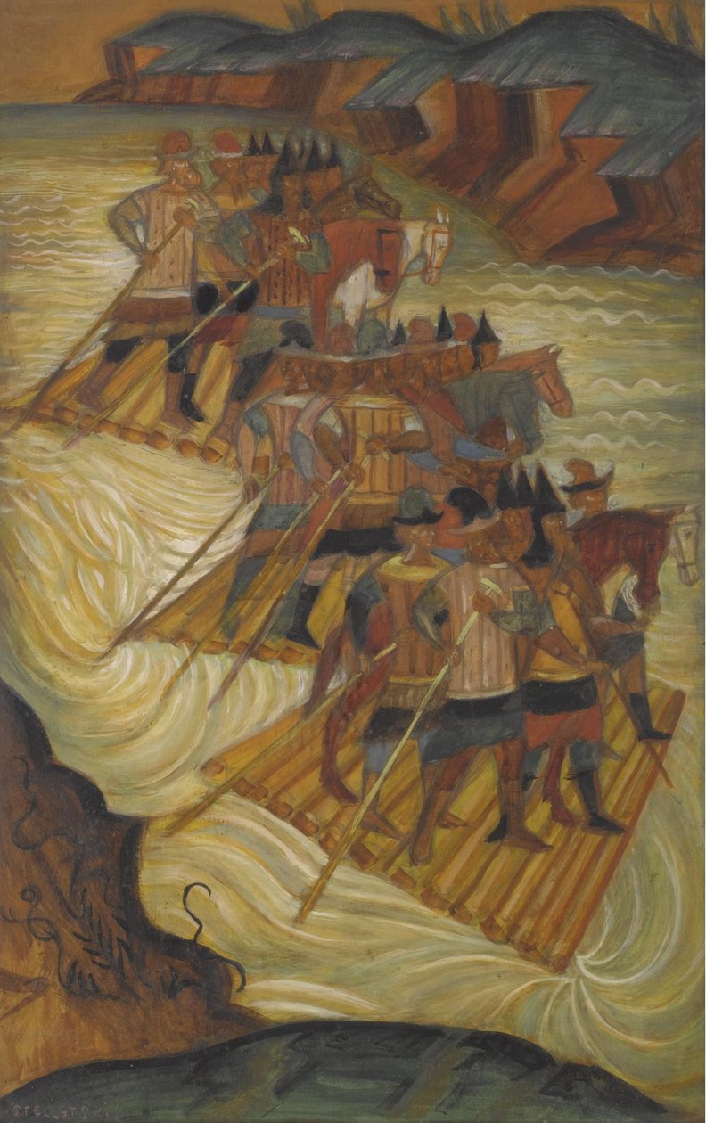 Przeprawa przez rzekę autorstwa Dmitri Semyonovich Stelletsky