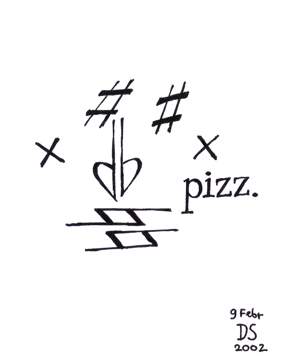 Pizzicato face - twarz narysowana przy użyciu notacji muzycznej autorstwa Dmitri Smirnov