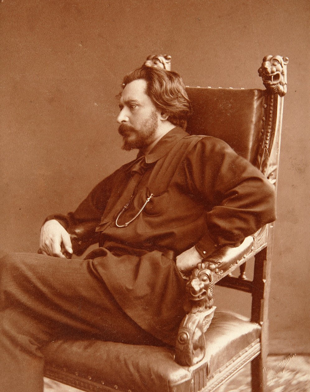 Portret autora Leonida Nikołajewicza Andrejewa (Leonid Andriejew) (1871-1919). Fotografia żelatynowa srebrna Dmitri Spiridonovich Zdobnov (koniec XIX w.) autorstwa Dmitri Spiridonovich Zdobnov