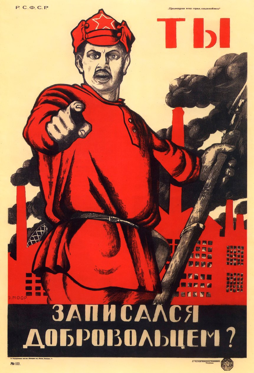 Zgłosiłeś się na ochotnika do Armii Czerwonej, sowiecki plakat agitpropowy, 1920 autorstwa Dmitriy Stakhievich Moor