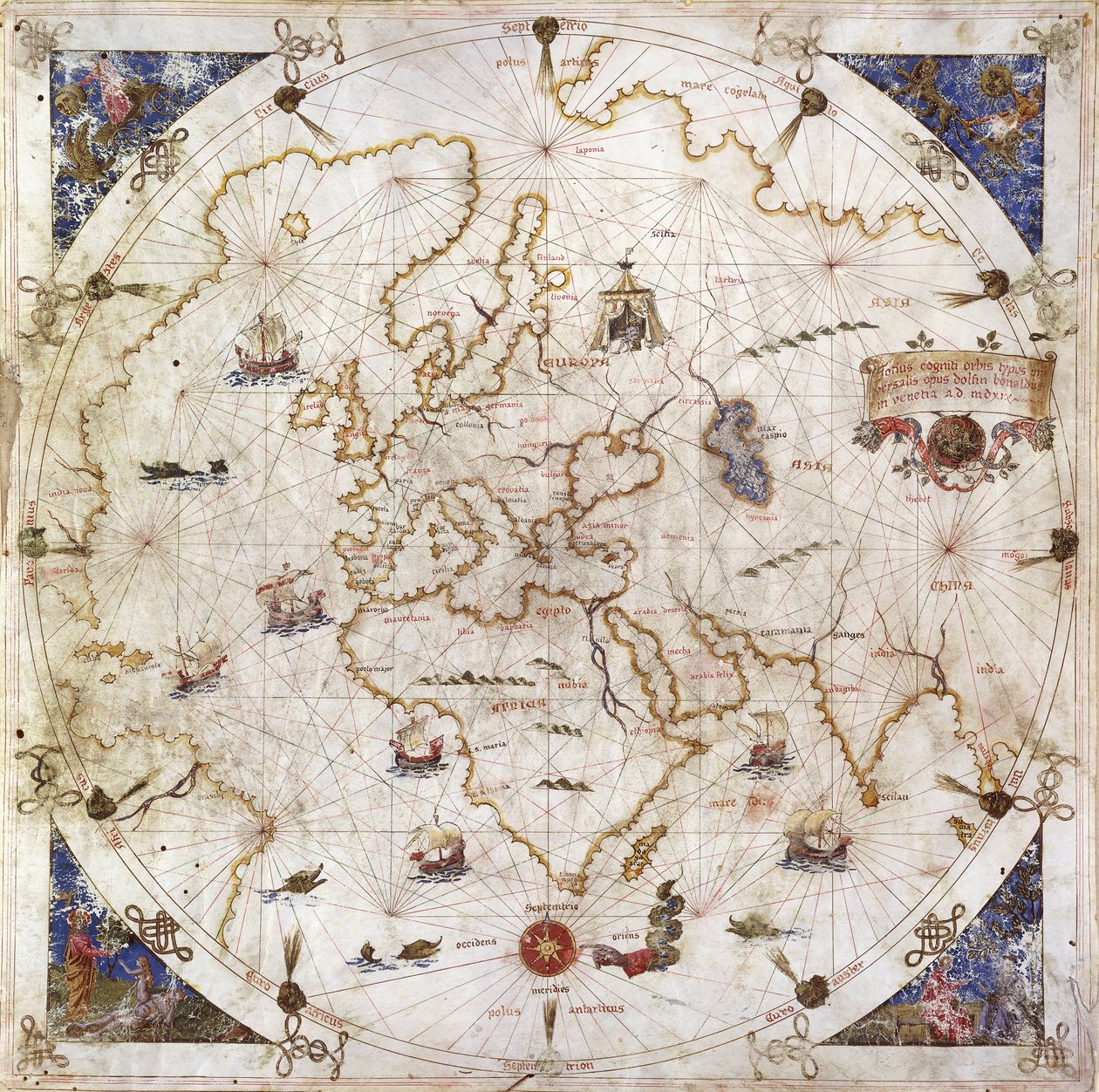 Wykres Portolan świata, 1519 autorstwa Dolfin Bonaldo