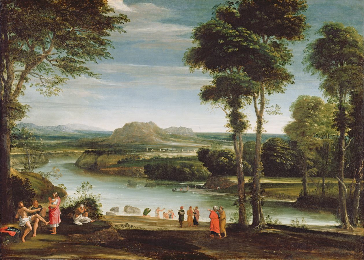 Pejzaż ze św. Janem Chrzcicielem, ok. 1610-20 autorstwa Domenichino