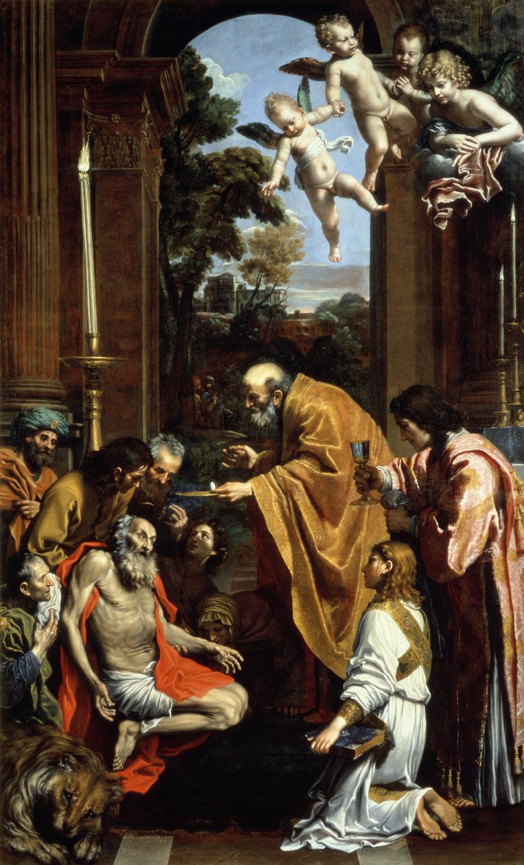Ostatni sakrament św. Hieronima, 1614 autorstwa Domenichino