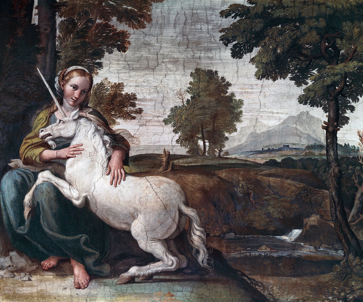 Dziewica z jednorożcem autorstwa Domenichino