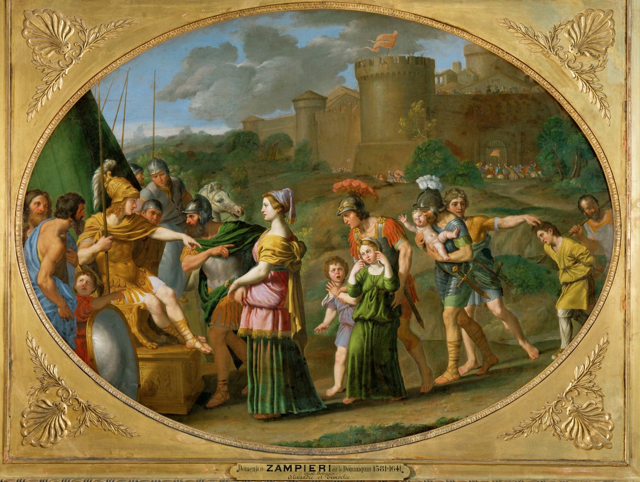 Timoclee captive amenee devant Alexandre - Timoclea jest prowadzona przed Aleksandra Wielkiego jako więzień ... autorstwa Domenichino (1581 1641)