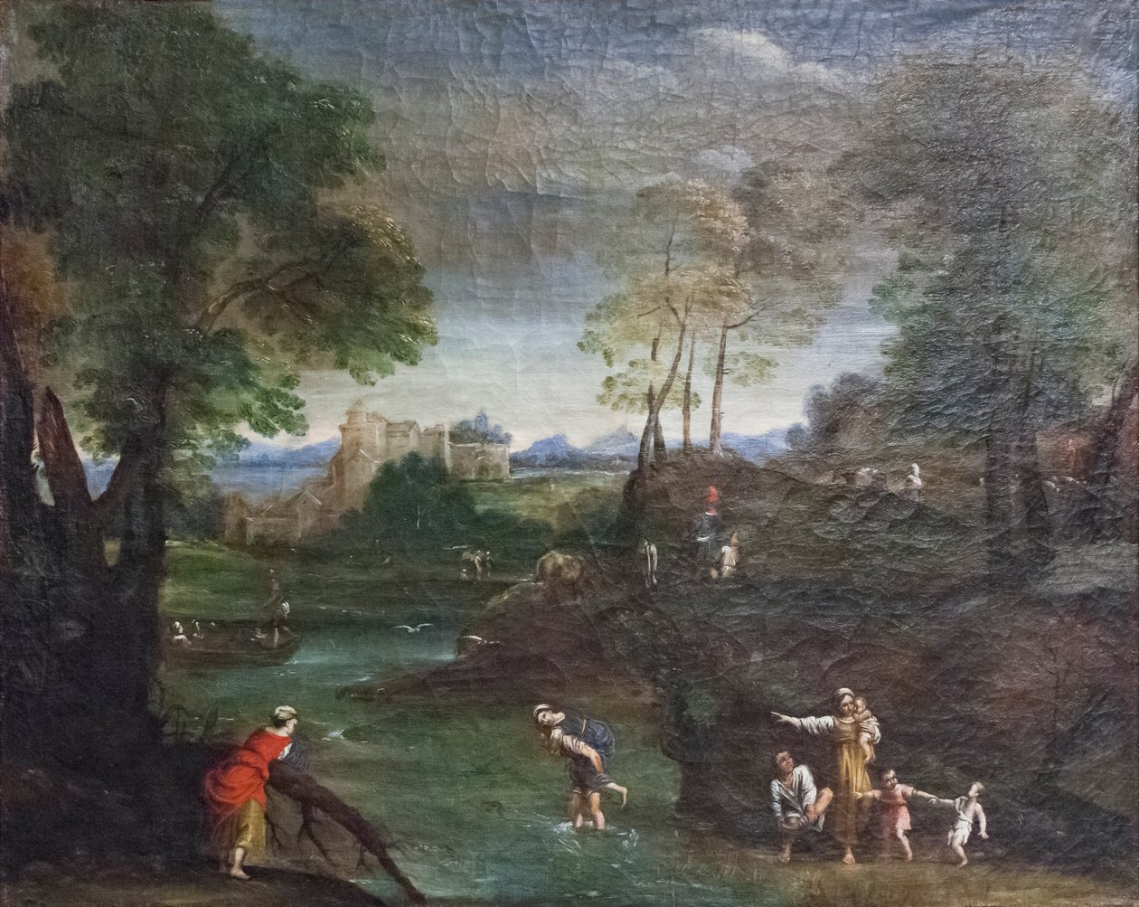 Krajobraz z Fordem autorstwa Domenichino (1581 1641)