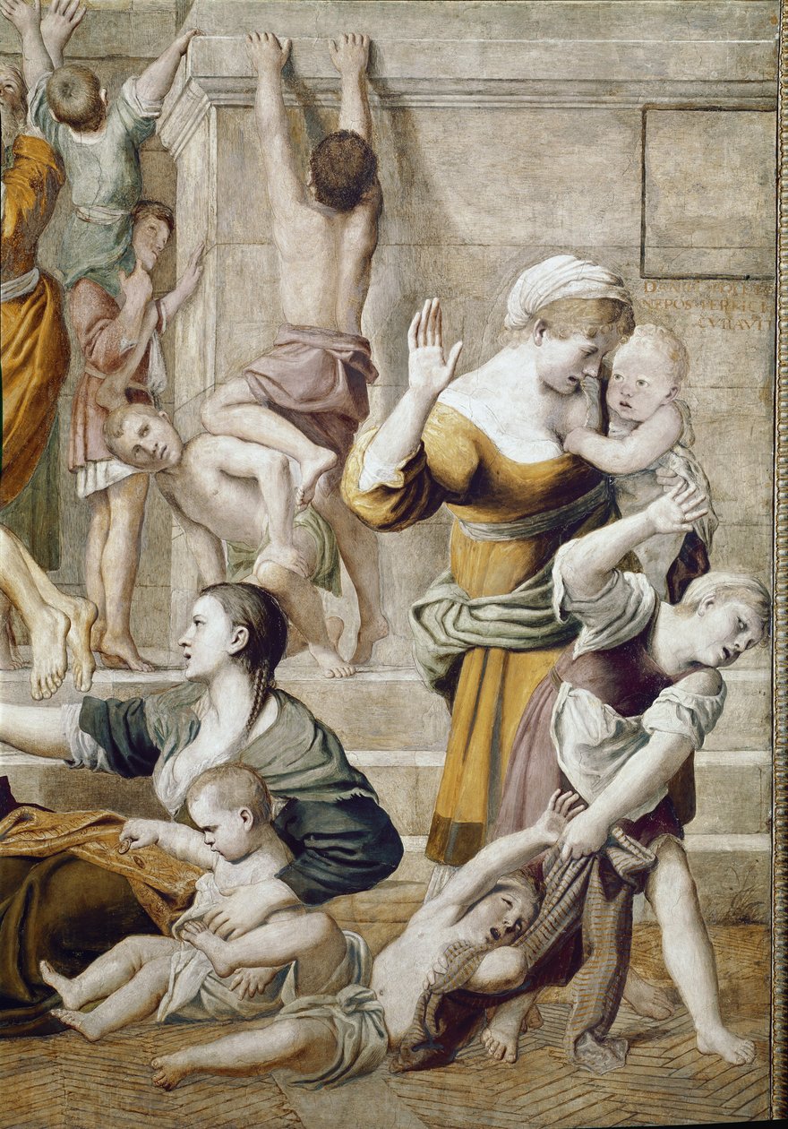Historia św. Cecylii: Aumone św. Cecylii, detal (Fresco autorstwa Domenichino
