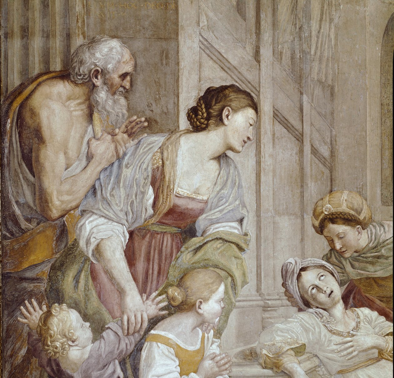 Historia św. Cecylii: Śmierć św. Cecylii, fragment (Fresco autorstwa Domenichino