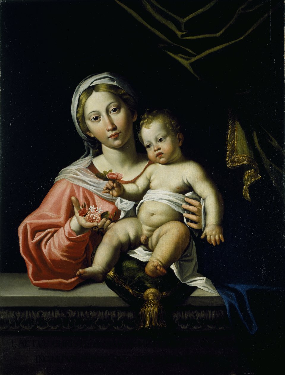 Madonna della Rosa, przed 1627 (olej na płótnie) autorstwa Domenichino