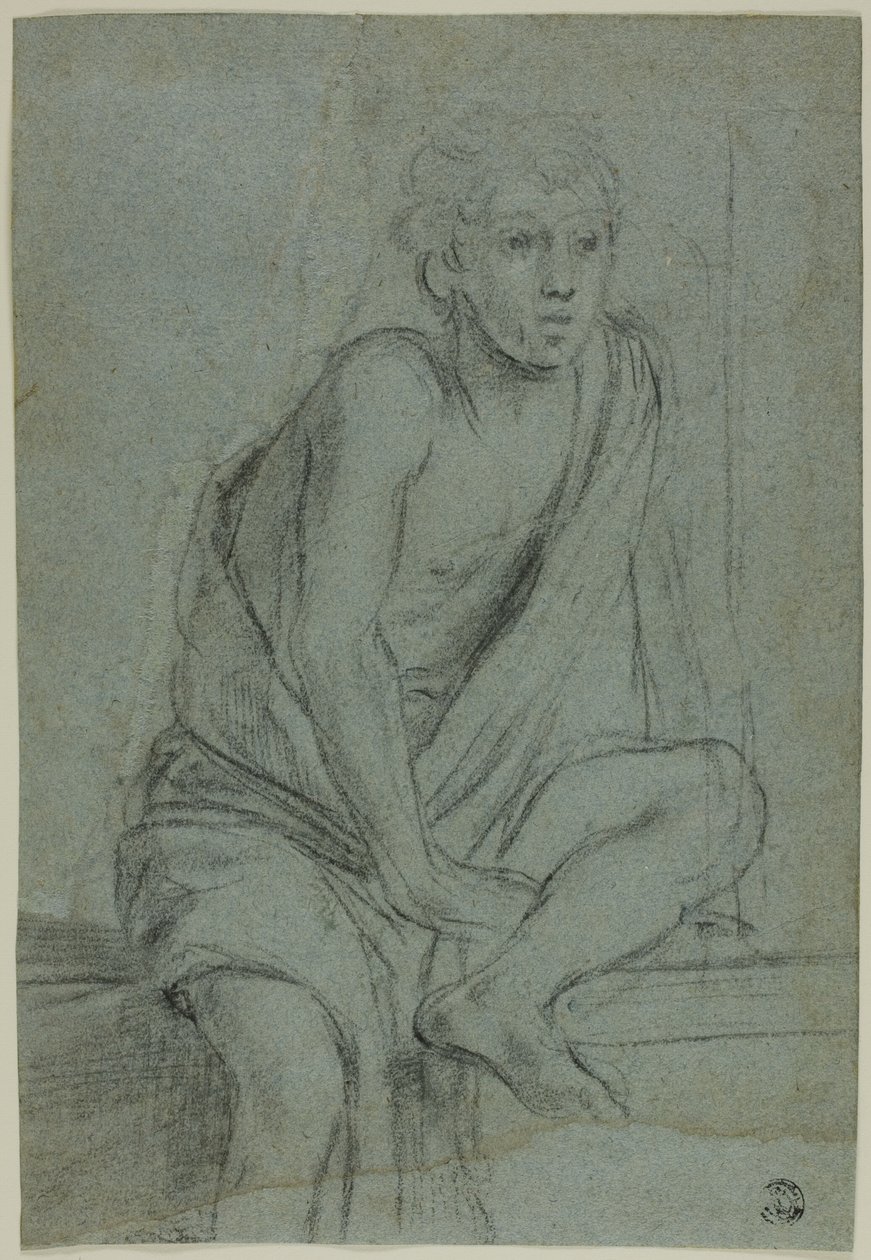 Siedząca młodzież: studium biczowania św. Andrzeja autorstwa Domenichino