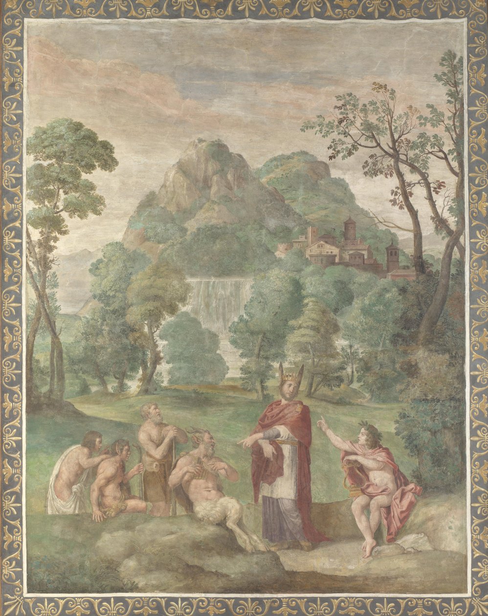 Wyrok Midasa Fresco z Villa Aldobrandini, 1617-1618 autorstwa Domenichino