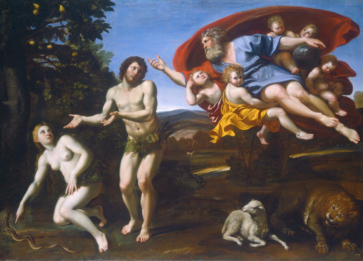 Nagana dla Adama i Ewy autorstwa Domenichino