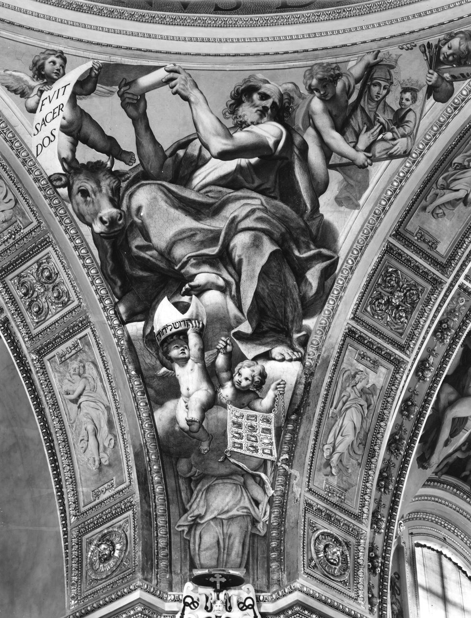 Św. Łukasz, pendentywa z kopuły, 1623 autorstwa Domenichino