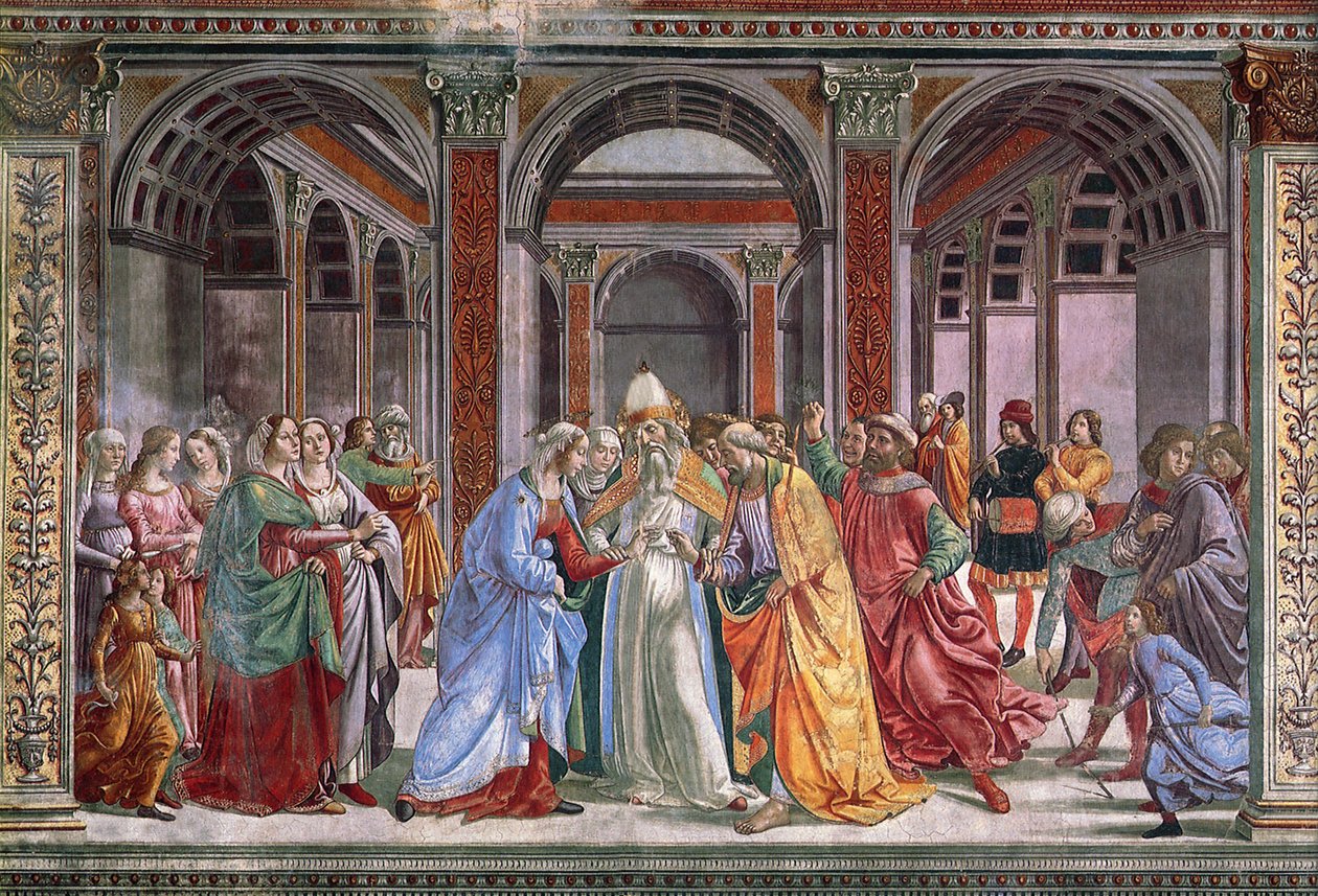 Małżeństwo Dziewicy, 1486-90 autorstwa Domenico Ghirlandaio