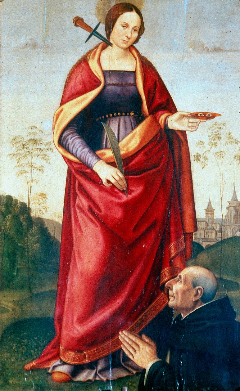 Święta Łucja i sponsor autorstwa Domenico Ghirlandaio