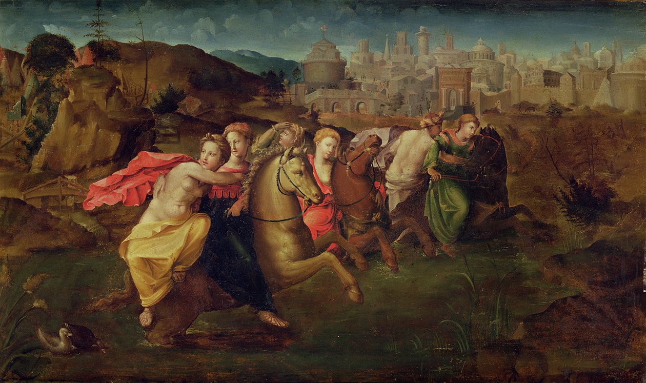 Cloelia i Dziewice uciekające z Pola Porsenny, ok. 1530-35 autorstwa Domenico di Pace Beccafumi  