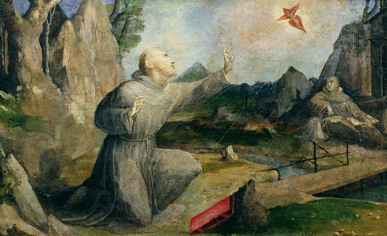 Święty Franciszek z Asyżu przyjmujący stygmaty, 1537 r. autorstwa Domenico di Pace Beccafumi  