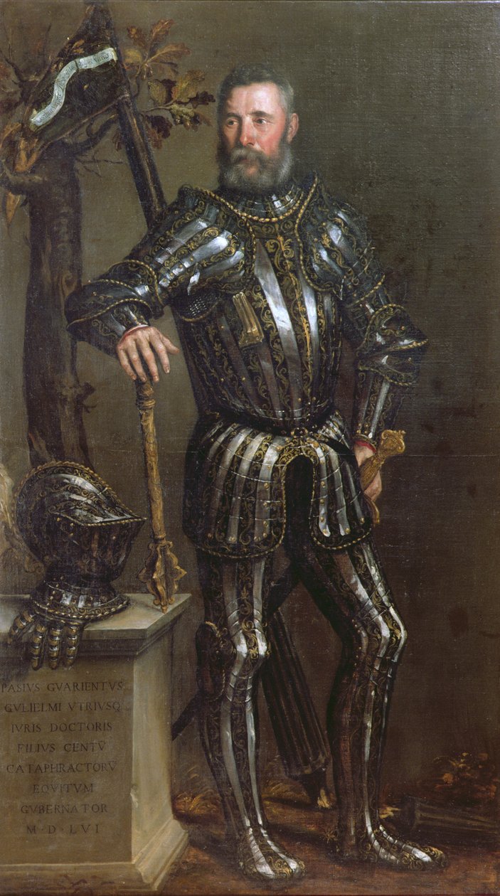 Portret Pase Guarienti (1500-ok.63), weneckiego rycerza i szlachcica autorstwa Domenico Brusasorci