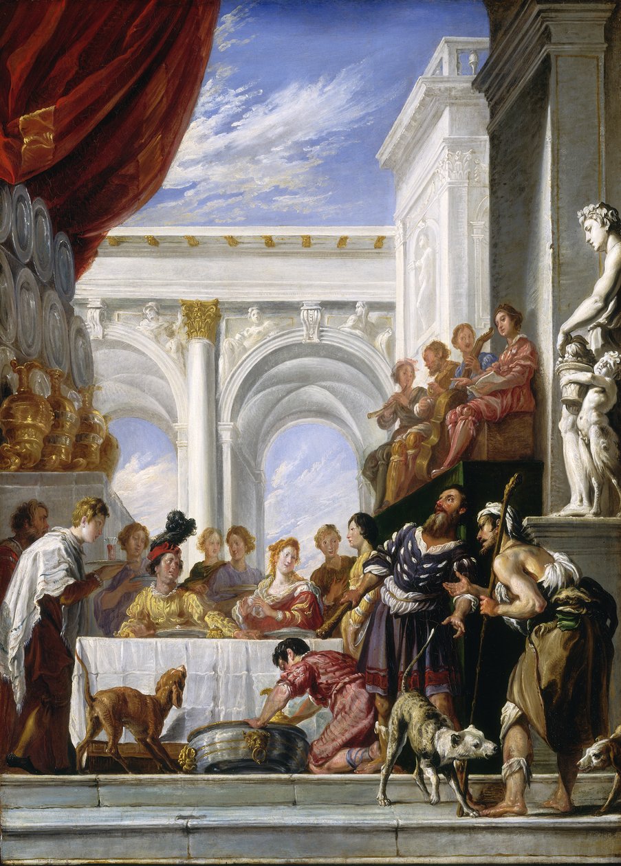 Przypowieść o Łazarzu i bogaczu, 1618-1628 autorstwa Domenico Fetti or Feti
