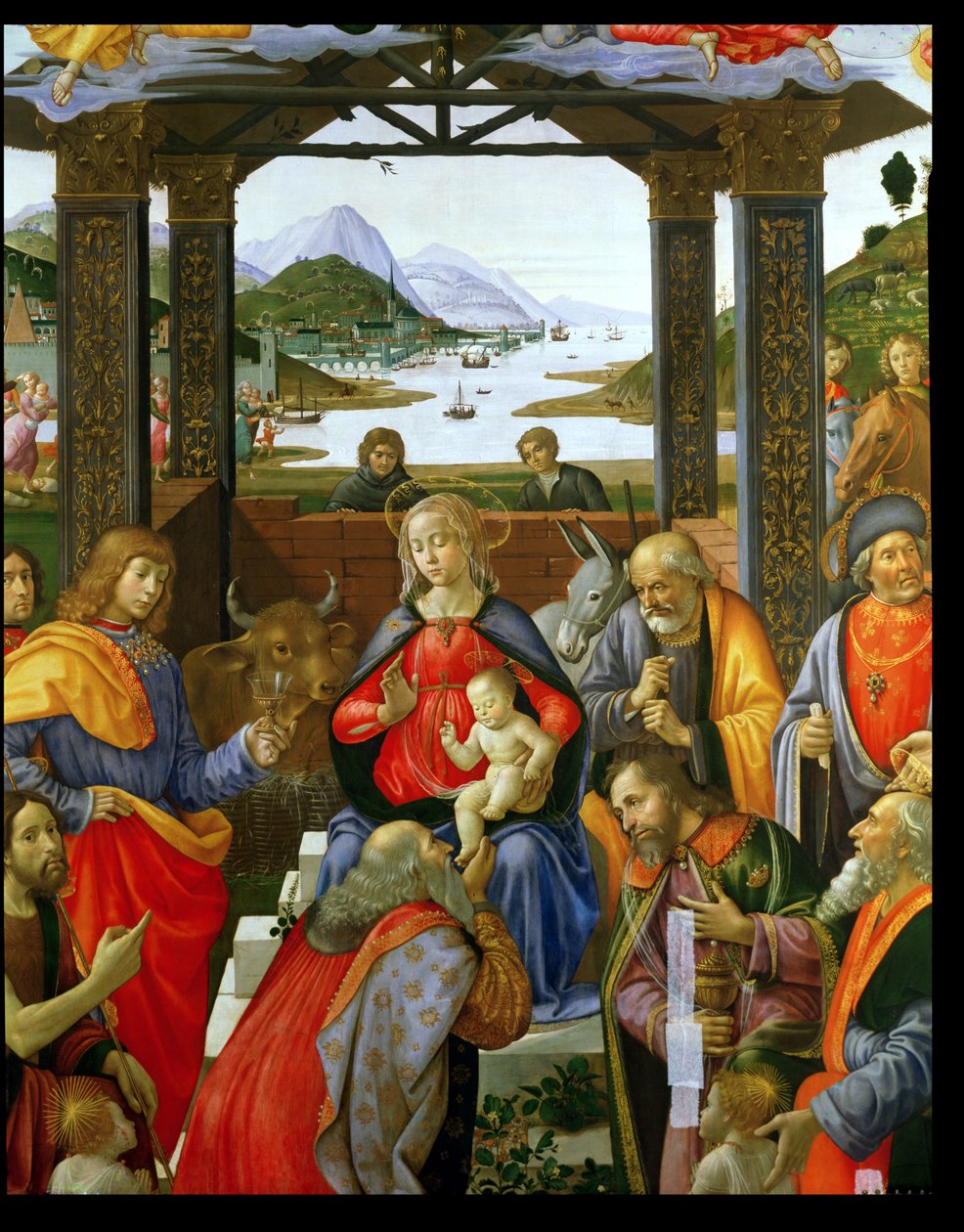 Adoracja Trzech Króli, 1488 tempera na detalu deski z 120249 autorstwa Domenico Ghirlandaio