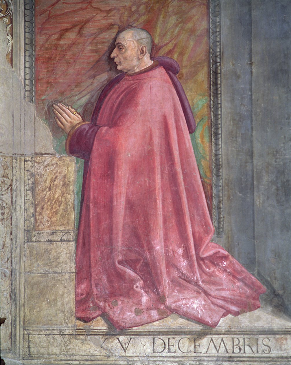 Portret Francesco Sassetti, z cyklu św. Franciszka, kaplica Sassetti, 1483 (detal) autorstwa Domenico Ghirlandaio