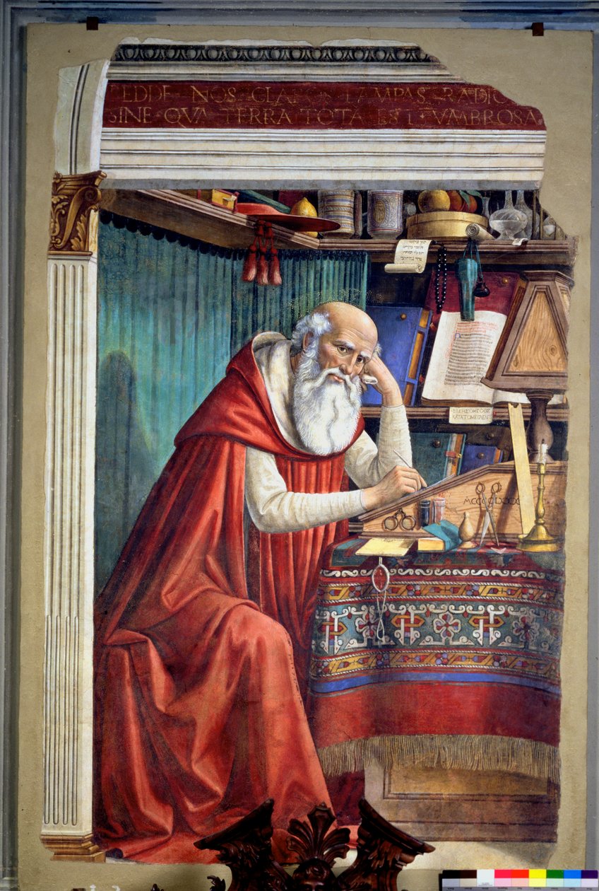 Św. Hieronim w swoim studium, 1480 (szczegóły w 44344) autorstwa Domenico Ghirlandaio