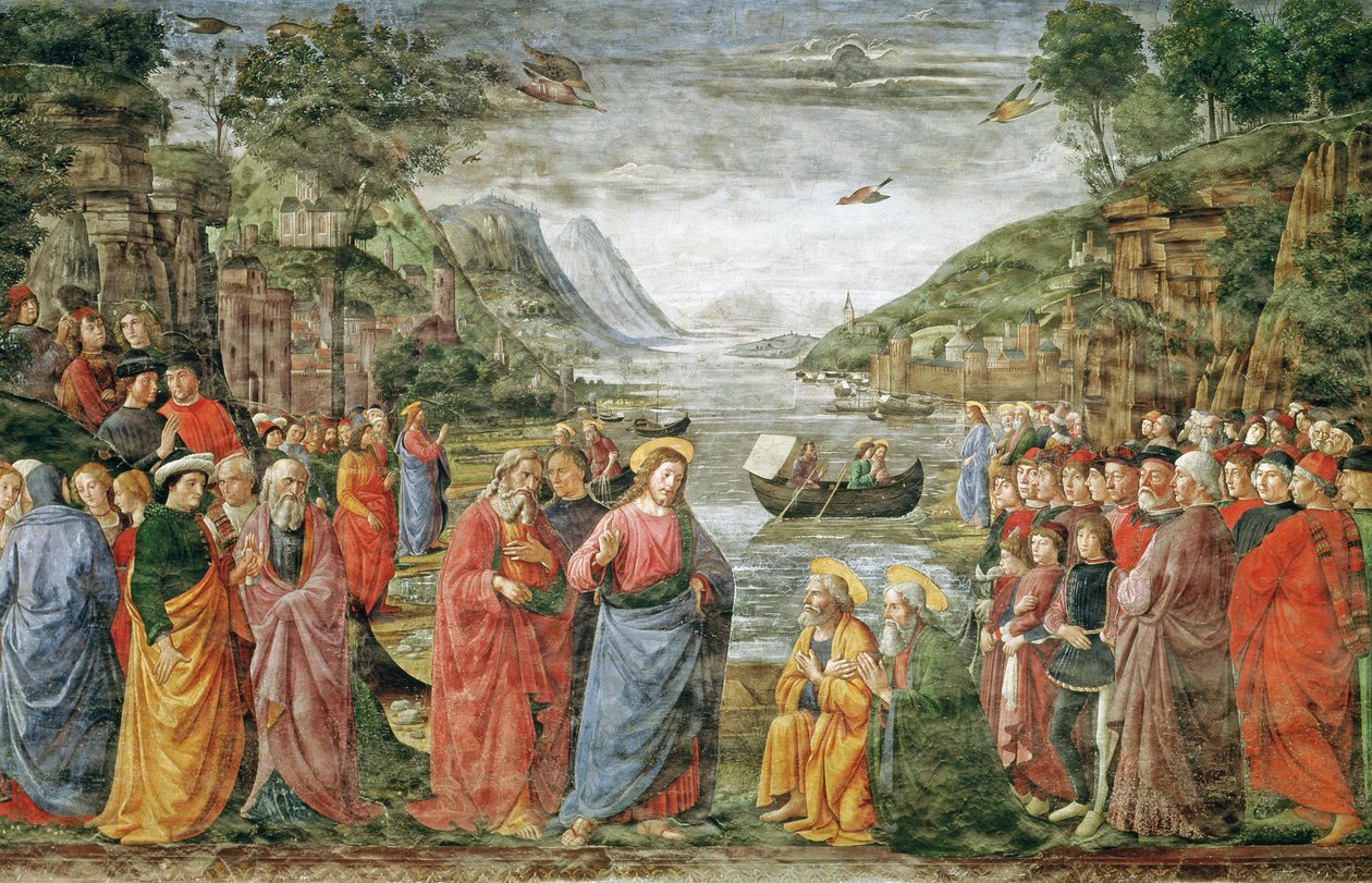 Wezwanie SS. Piotra i Andrzeja, 1481 r. autorstwa Domenico Ghirlandaio