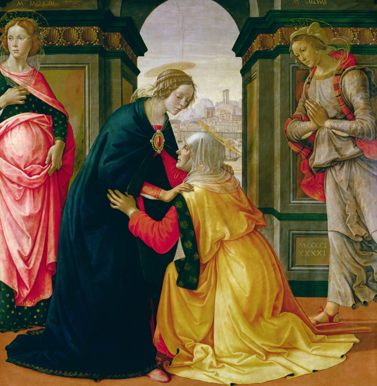 Nawiedzenie, 1491 (tempera na płycie) autorstwa Domenico Ghirlandaio