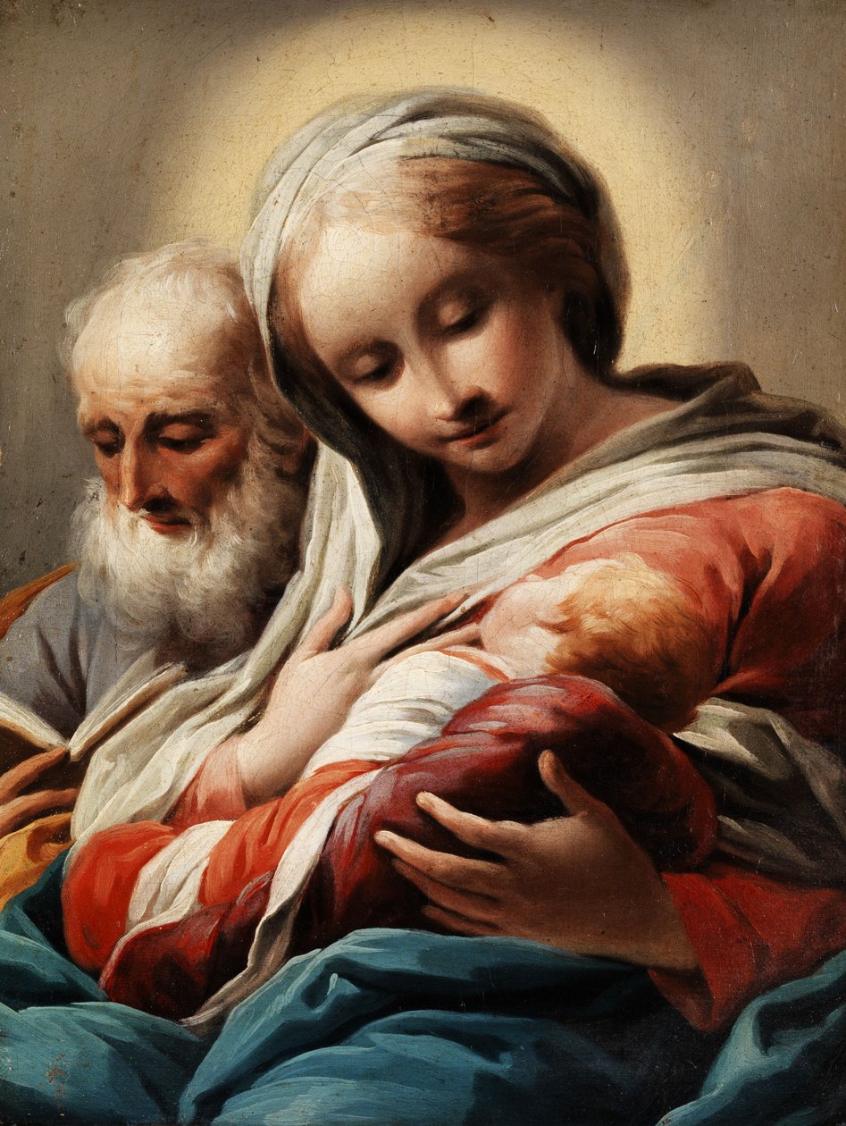 Maryja z Dzieciątkiem i Józefem autorstwa Domenico Pedrini