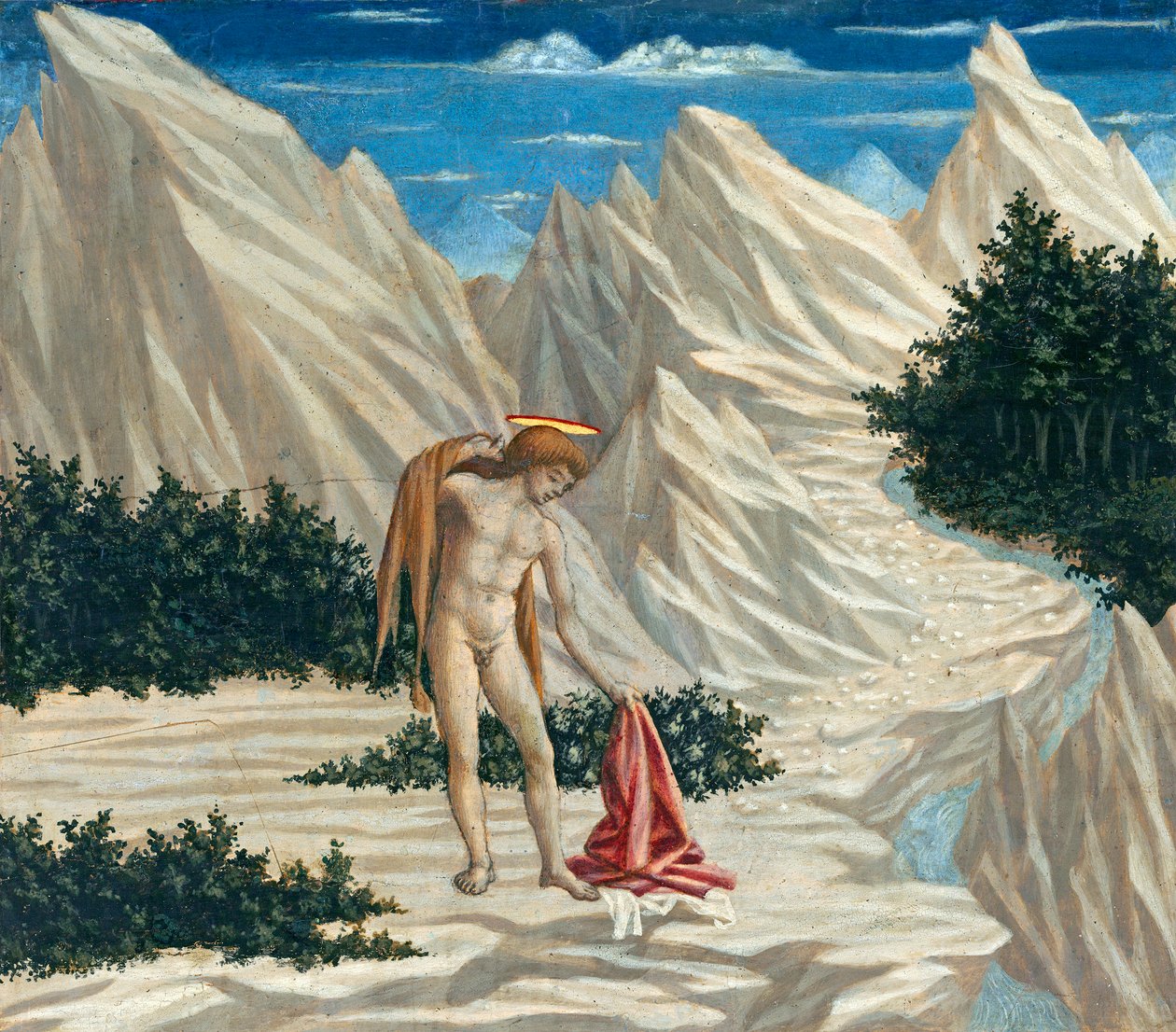 Św. Jan na pustyni, ok. 1445-50 (tempera na panelu) autorstwa Domenico Veneziano