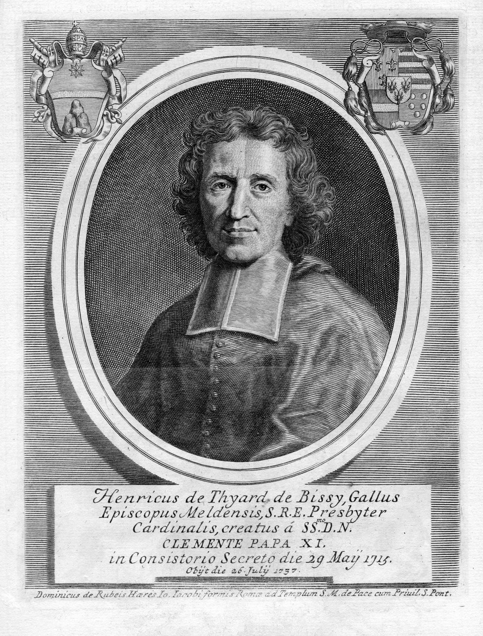 grawerowany portret autorstwa Domenico de Rossi
