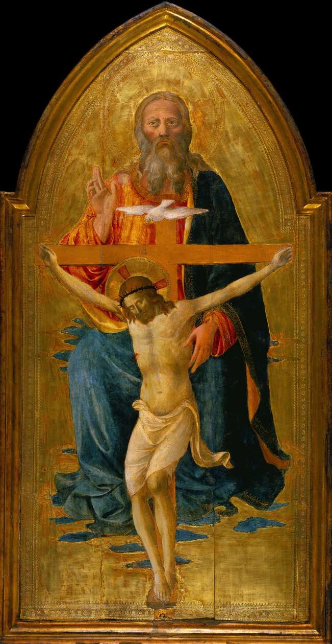Trójca Święta ze świętymi, ok. 1470-75 (tempera i złoty płatek na desce) autorstwa Domenico di Michelino