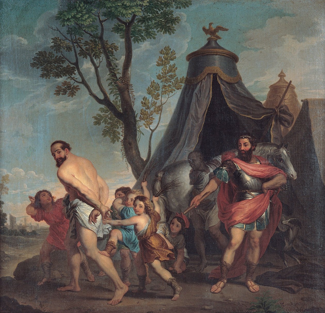 Camillus i nauczyciel Falerii autorstwa Domenico Corvi