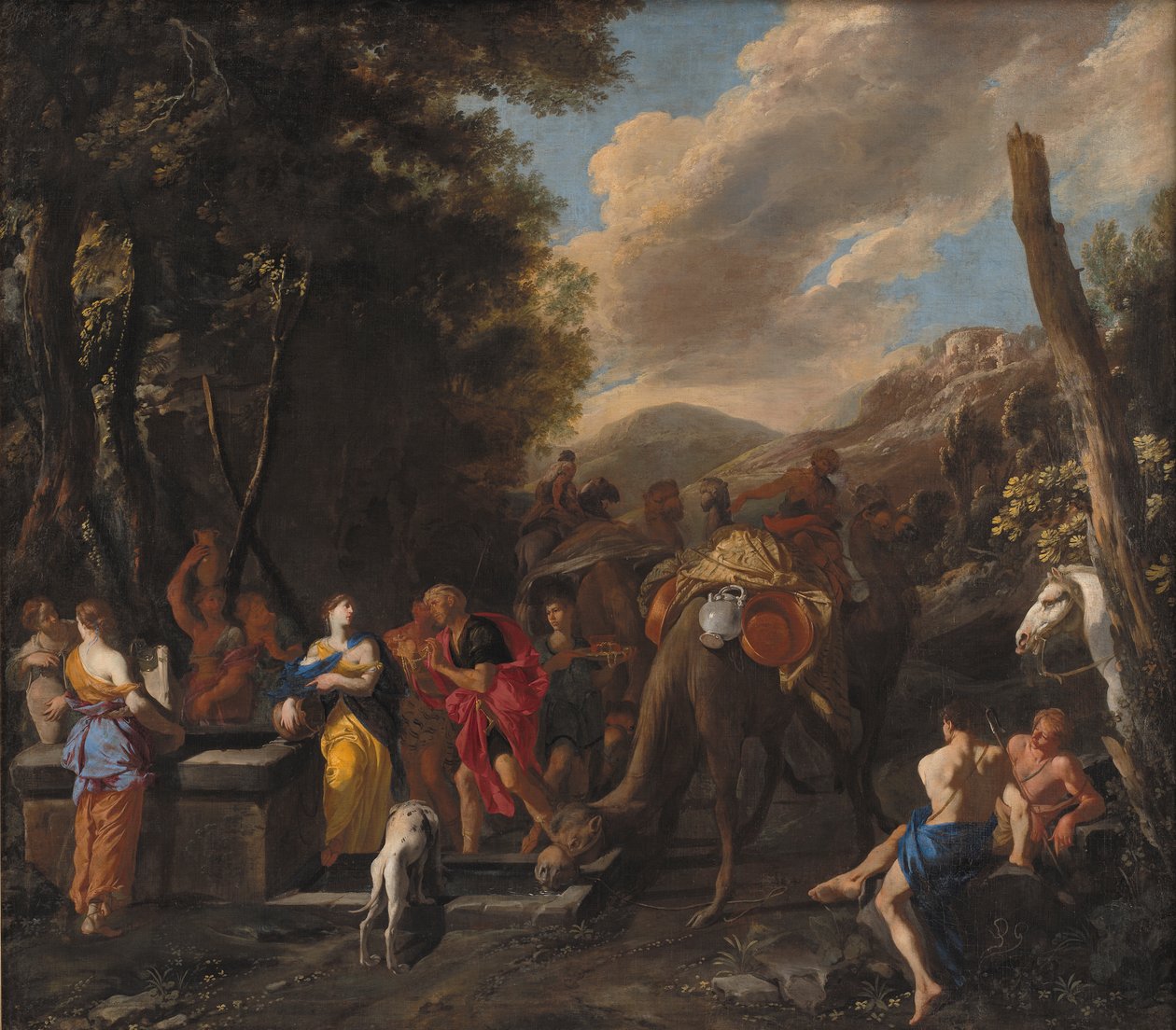 Rebecca i Eliezer przy studni autorstwa Domenico Gargiulo