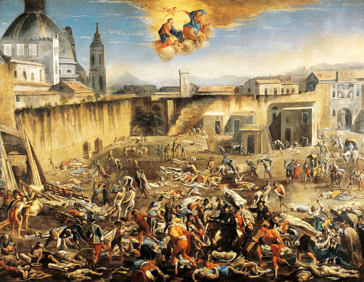 Rynek (Largo Mercatello), plaga Neapolu autorstwa Domenico Gargiulo